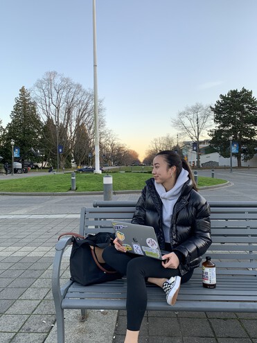 Jessica takes a study break at UBC